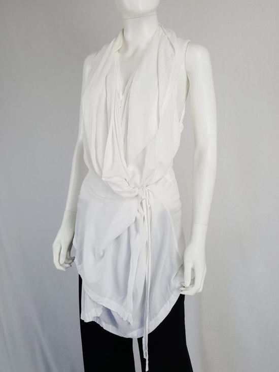 Elan Dresses & Skirts - Elan White Sleeveless Wrap Dress with Cowl Neck